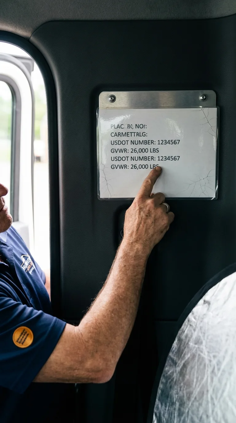 USDOT licensing placard verification in Orosi
